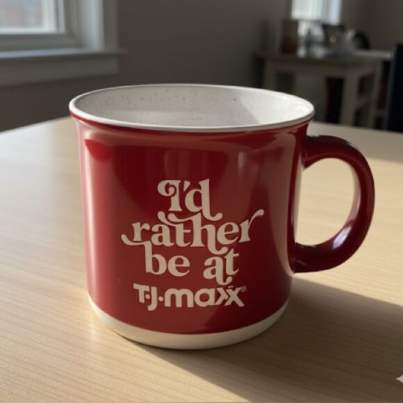 I’d Rather be at TJ Maxx Red and White Mug Bold Design - Picture 1 of 10